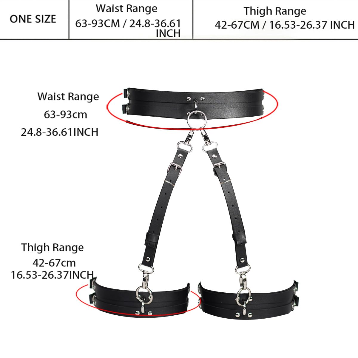 BAQOEYII Punk Leather Thigh Harness,Women Punk Belts PU Leather for Women, Waist Leg Garter for Halloween, Party, Nightclub