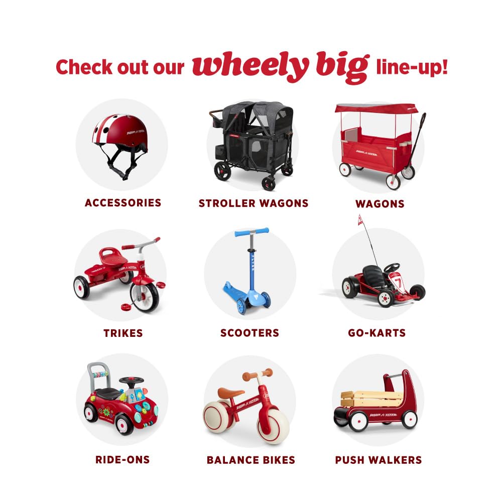 Radio Flyer City 4-in-1 Stroll 'N Trike, Red, for Riders 1-5 Years Old, 4 Riding Modes, 3 Point Harness with Comfort Pad, Parent Controlled Steering, Rear Storage, Stroller Tricycle for Toddlers