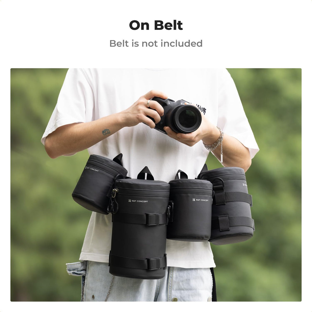 2.9" x4.5" K&F CONCEPT Camera Lens Pouch Case, Waterproof Zipper Lens Protective Bag, Shockproof All-round Camera Lens