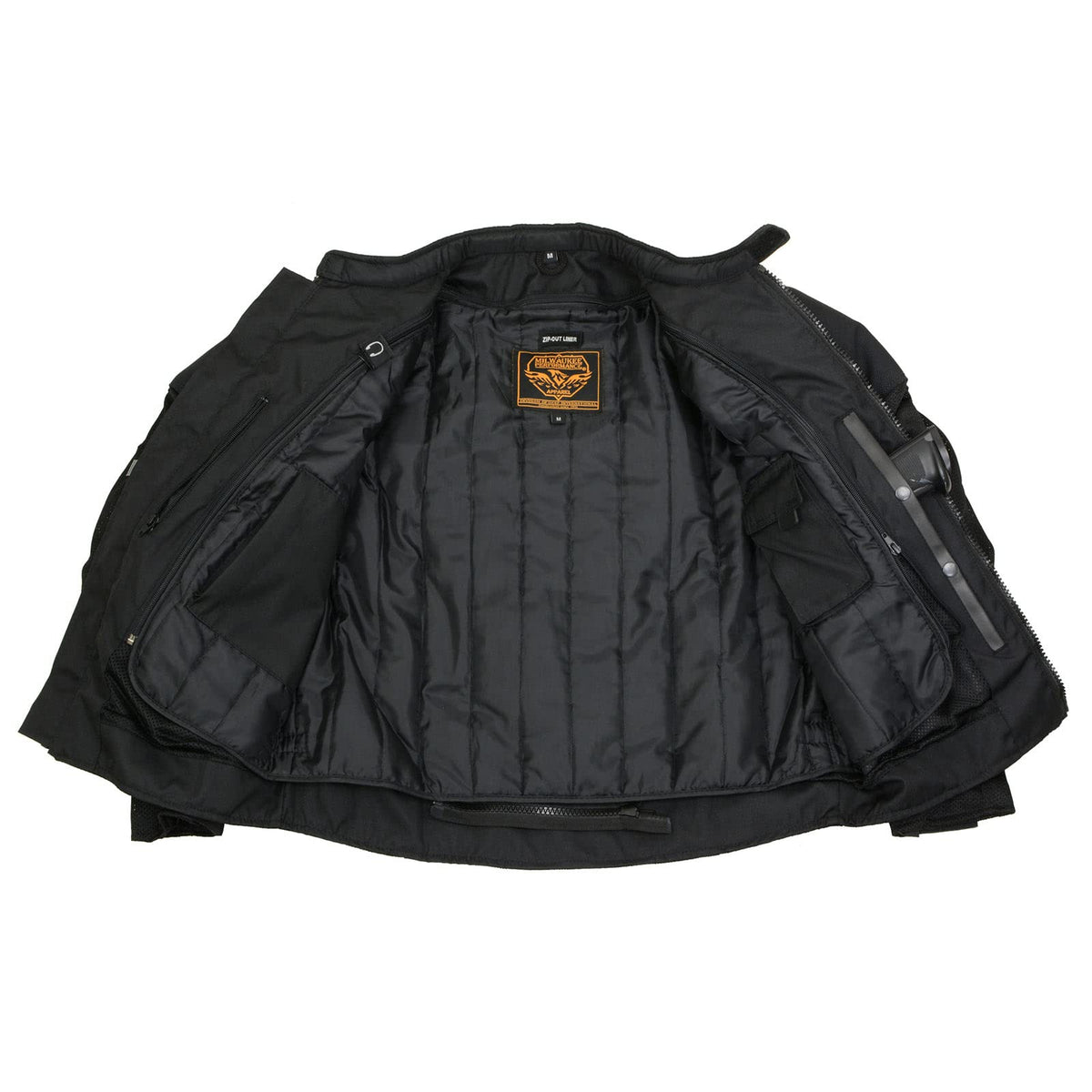 Milwaukee Leather MPM1792 Men's Black CE Armored Textile Motorcycle Jacket- All Season Biker Jacket -Large