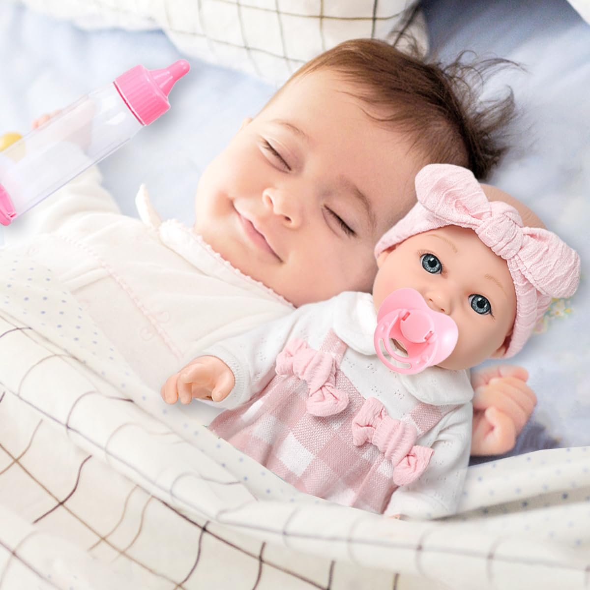 BDDOLL 12'' Baby Doll and Clothes Accessories Playset with Feeding Bottle Pacifier First Baby Dolls for Toddlers 36 Months and Up