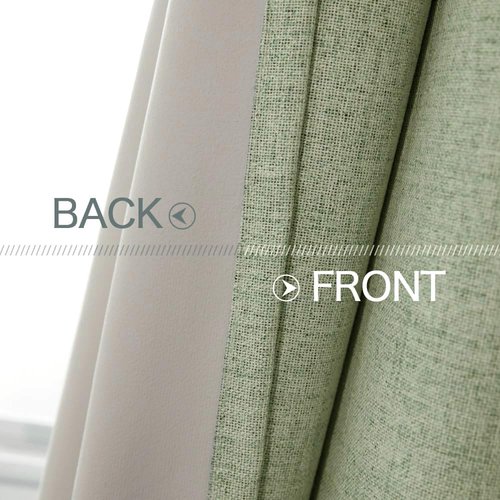 MIULEE Blackout Curtains - 100% Thermal Insulated Linen Texture Drapes | Sage Green, 52x54 Inch (2 Panels)