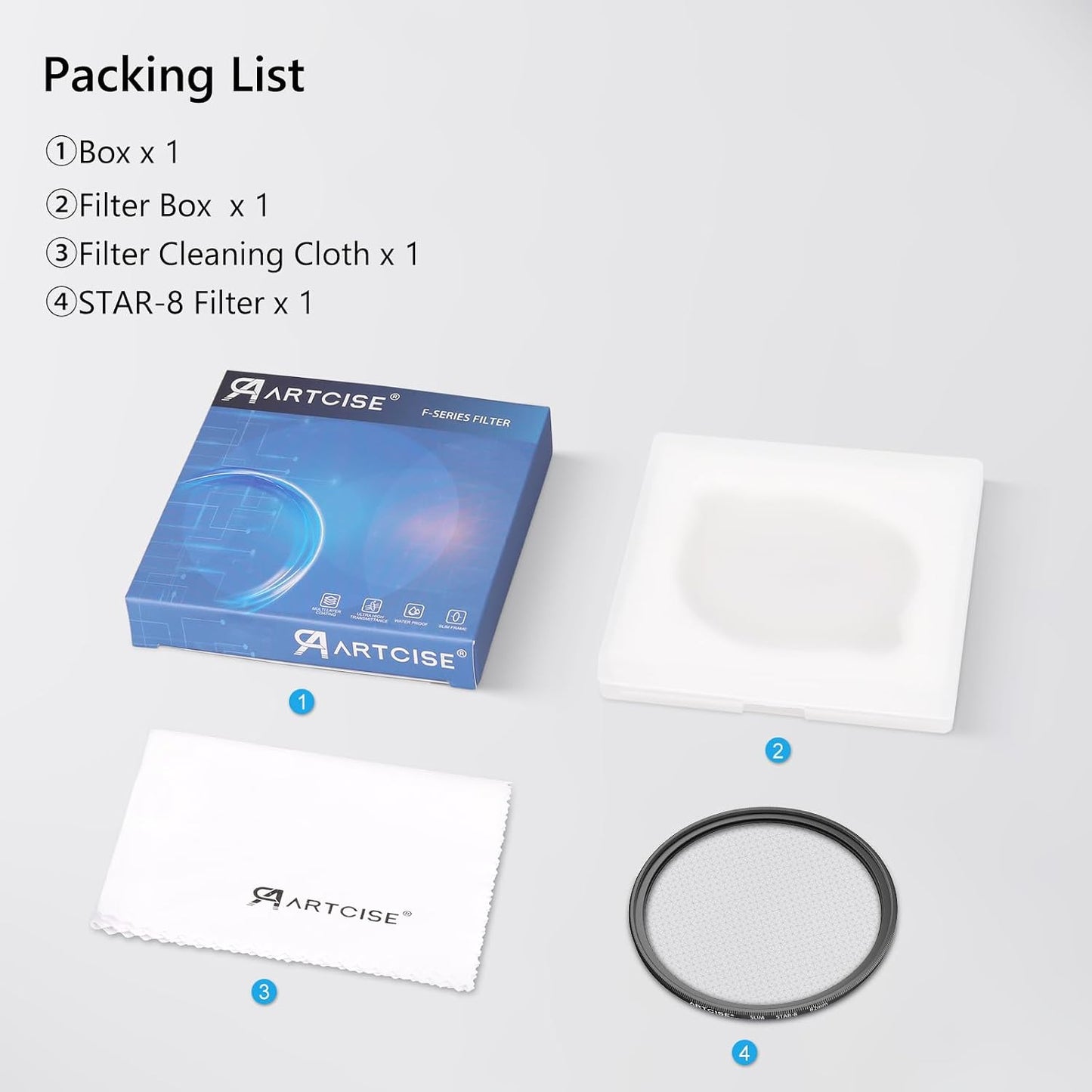 ARTCISE 8 (82mm) Star Filter Point Cross Screen Lens Filter for DSLR Camera Starburst Effect Filter for Night