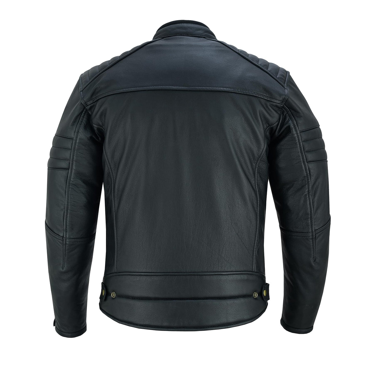 BTR BORN TO RACE Men's Motorbike Leather Jacket Distress Zip Up Bikers Riding Protection Motorcycle Leather Jackets (US, Alpha, Medium, Regular, Regular, Natural Black-Jacket)