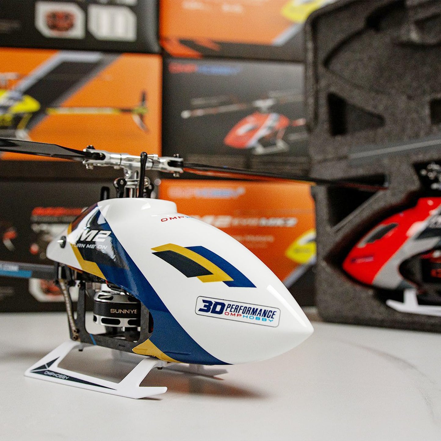 OMPHOBBY M2 EVO MK2 RC Helicopter for Adults - 6CH 3D Aerobatic RC Helicopters Outdoor with Dual Brushless Direct-Drive Motors, Outdoor Mini RC Aircraft for Advanced Pilots(PNP Version, Yellow