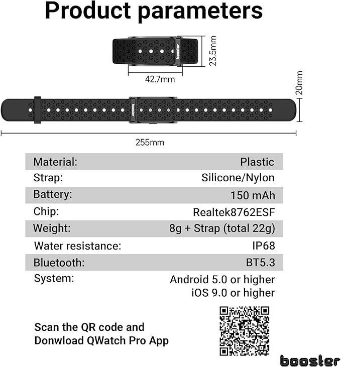 Booster Smart Bracelet, Wearable Activity & Fitness Tracker Band, 24H Sleep Tracker, All-Day Continuous Heart Rate Blood Pressure Stress HRV Monitor, 120+ Sport Modes Smart Wristband, Textile Pink