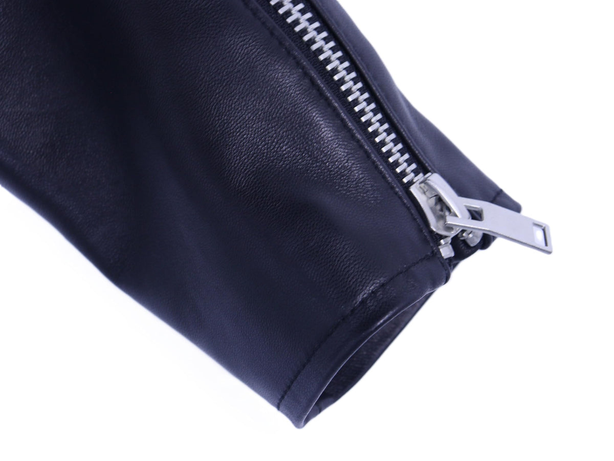 shamofeng Women Rivet Leather Coat Jacket Short Slim Genuine Leather Sheepskin Spring Fall Outfits Fashion Clothes Black L