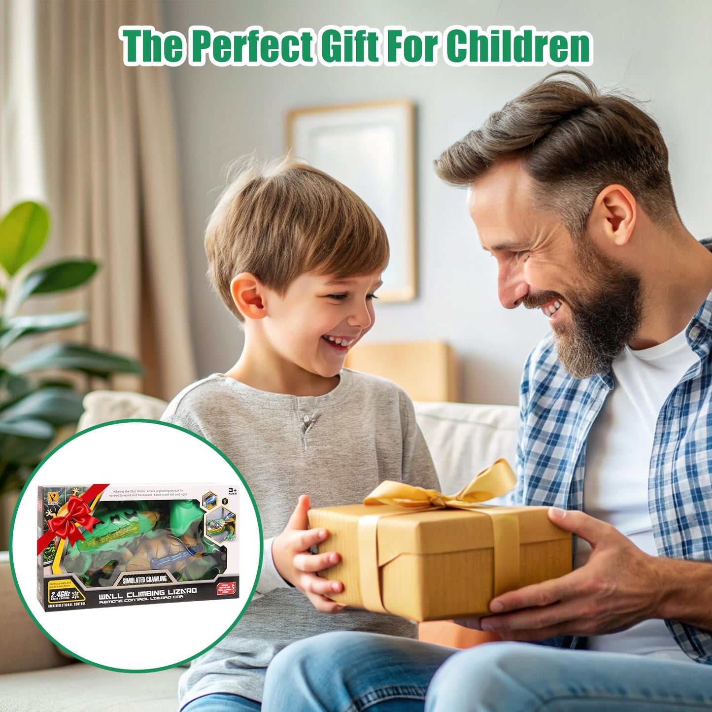 Qxbuhe 360° Rotating RC Wall Crawler Gecko, Rechargeable Remote Control Robot Kids Toys, Wall Climbing Funny Prank Toys Birthday Gifts for Boys & Girls Ages 3+ (Green)