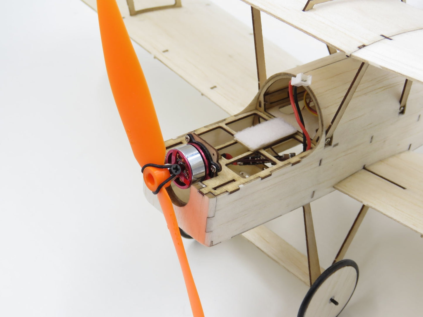 Viloga Micro Balsa Wood Model Airplane SE5A Biplane, 14.8'' Wingspan Laser Cut Unassembled Model Airplanes Kits to Build for Adults, DIY Mini RC Plane for Indoor Fly (KIT+Motor+ESC+Servos)