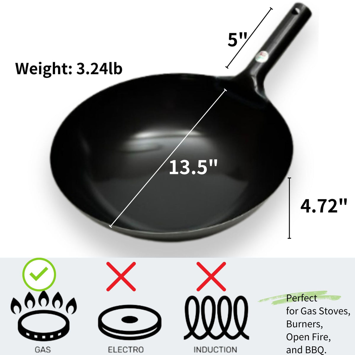 UPB Japan Kanda Iron Beijing Wok - Lightweight and Durable - Perfect for Authentic Japanese Cooking - 15.3 inch 39cm