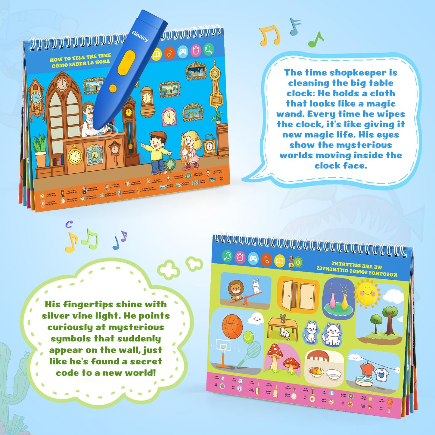 Interactive Search and Find Activity Books for Kids Ages 3-5, Toddler Travel Games Toys for Car Airplane, Road Trip Activities for Kids 4-8, Educational Preschool Learning Toys Gift with a Talking Pen