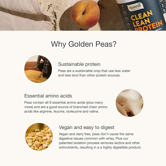 Nuzest - Pea Protein Powder - Clean Lean Protein, Premium Vegan Plant Based Protein Powder, Dairy Free, Gluten Free, GMO Free, Naturally Sweetened Protein Shake, Salted Caramel, 1 Serving, 0.9 oz