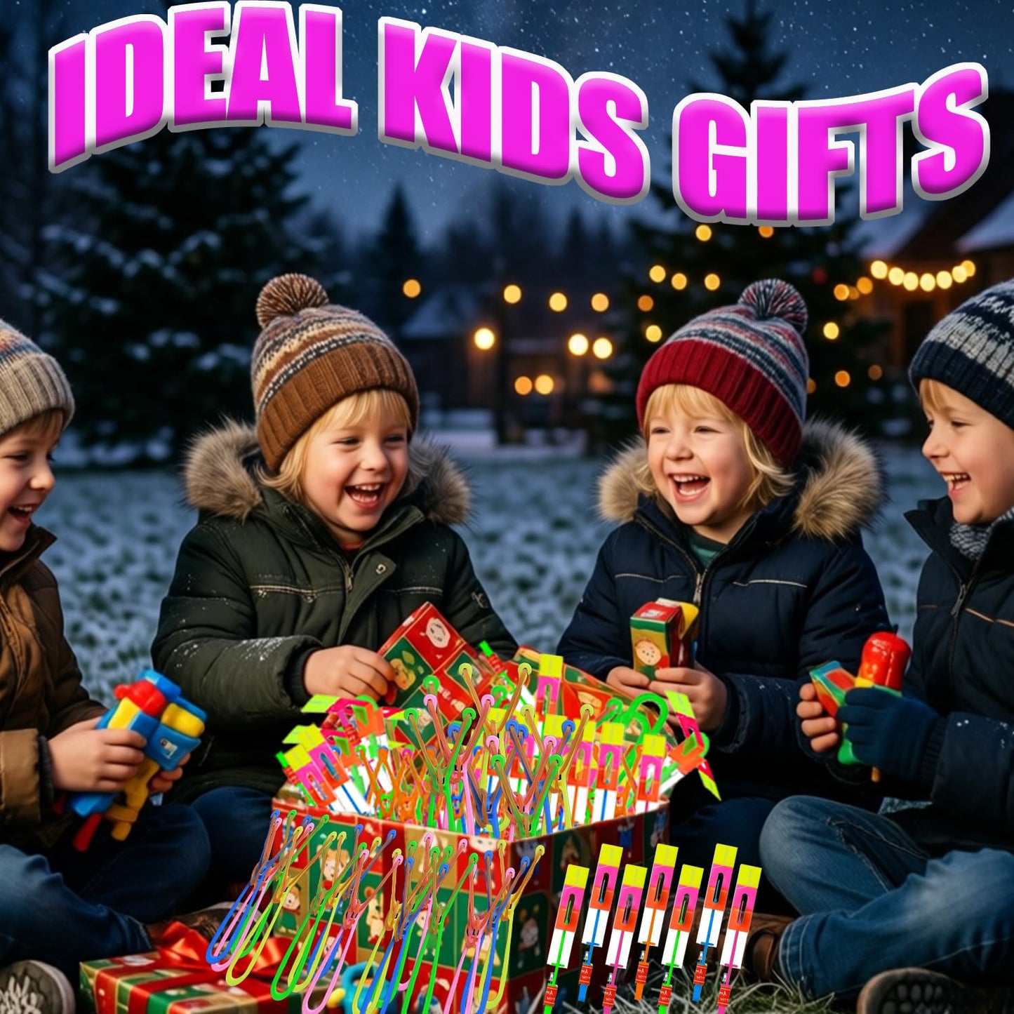33 Sets Slingshot for Kids,Light Up Flying Toys,Glow In The Dark Party Supplies,Outdoor Games,Beach,Camping Essentials,Outside Toys,Valentines Day Gifts,Classroom Prizes,Party Favors for Kids 8-12 4-8