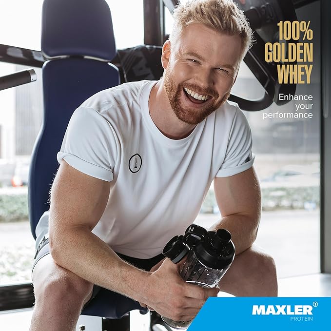 Maxler 100% Golden Whey Protein - 24g of Protein per Serving - Premium Whey Protein Powder for Pre Post Workout - Fast-Absorbing Whey Concentrate, Isolate & Hydrolysate Blend - Blueberry Muffin 2 lb