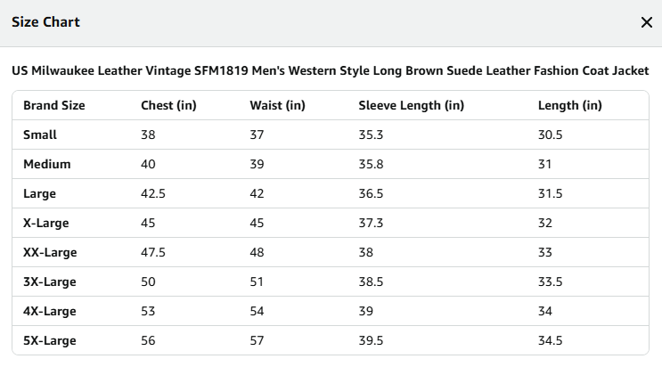 Milwaukee Leather Vintage SFM1819 Men's Western Style Long Brown Suede Leather Fashion Coat Jacket - Small