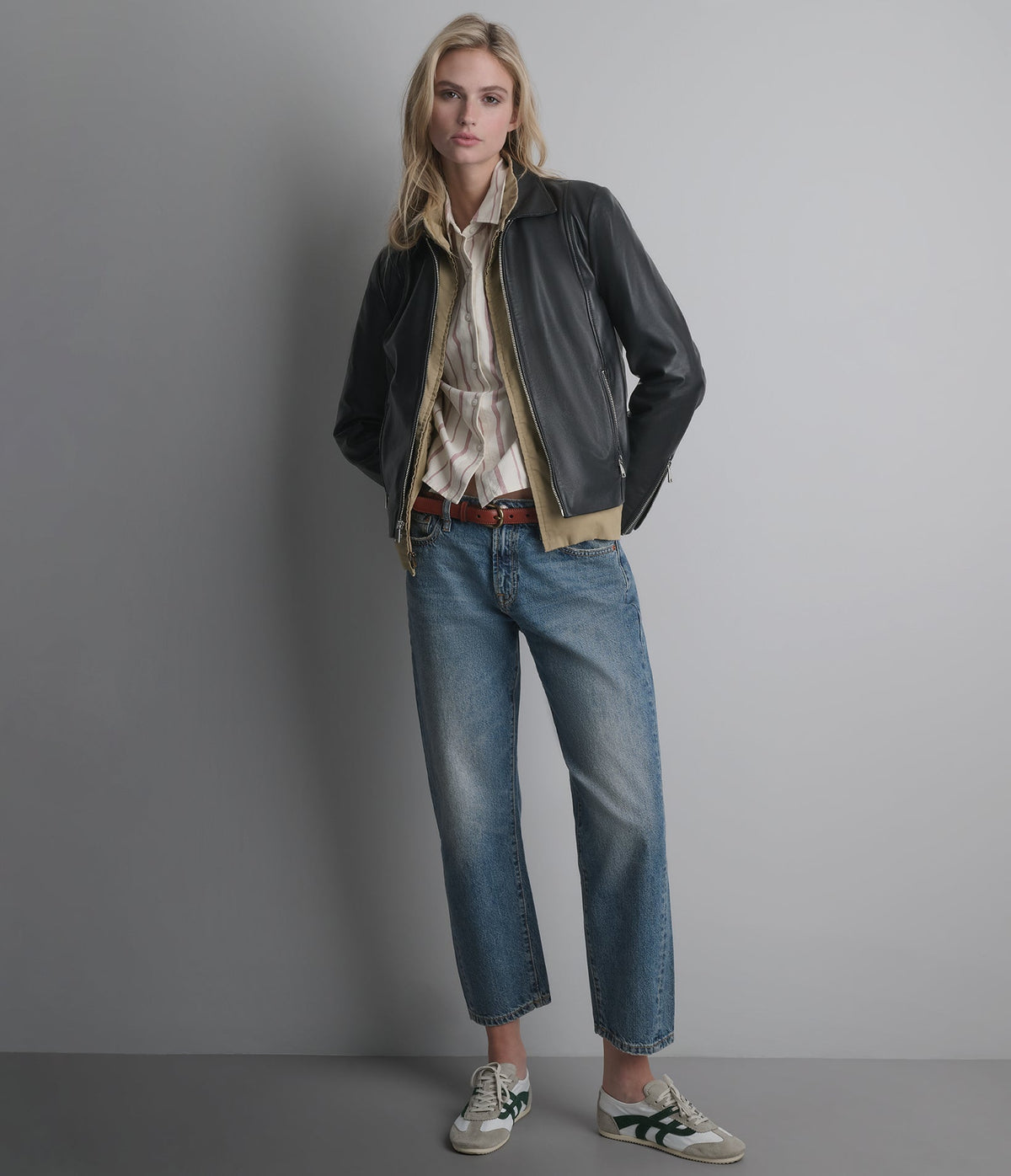 Justine Leather Shirt Jacket
