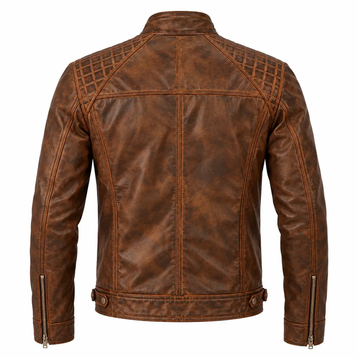 Sowachi Alex - Men Distressed Brown Cafe Racer Leather Jacket