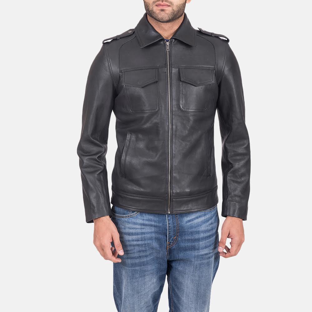 Sowachi Sergeant Black Leather Jacket
