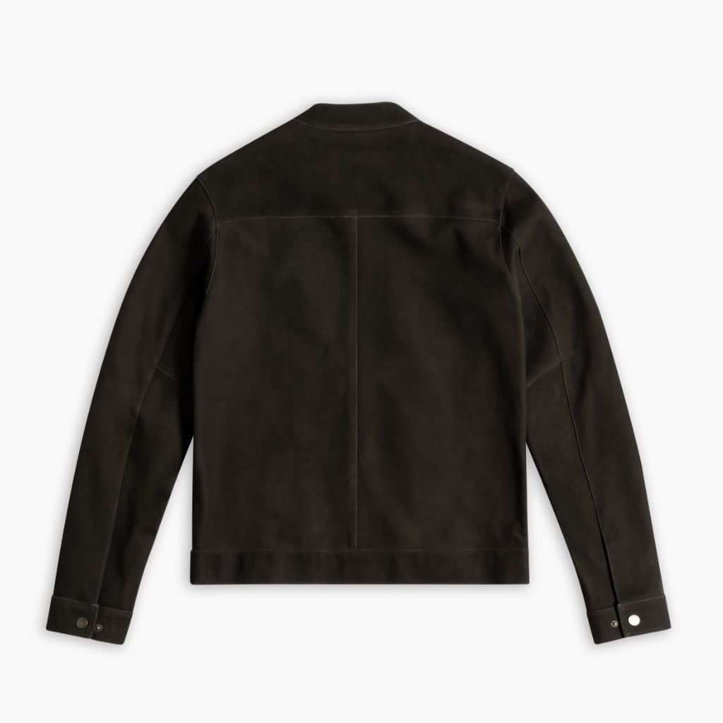 Sowachi Racer Jacket | Dark Olive Suede
