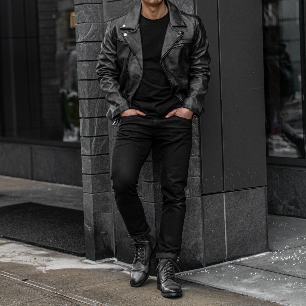 Sowachi [S] Motorcycle Jacket | Distressed Black