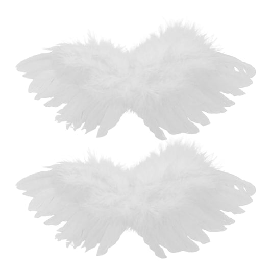 TOYANDONA 2pcs Small Angel Wings Feathers Costume Mini Wings Doll Decor for DIY Crafts Halloween Christmas Tree Ornaments Dollhouse Decor