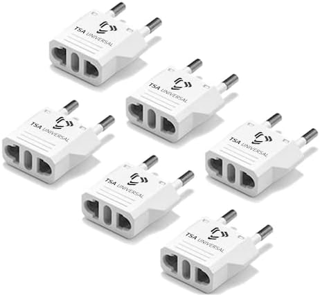 TSA Universal (6-Pack, United States to France Travel Power Adapter to Connect North American Electrical Plugs