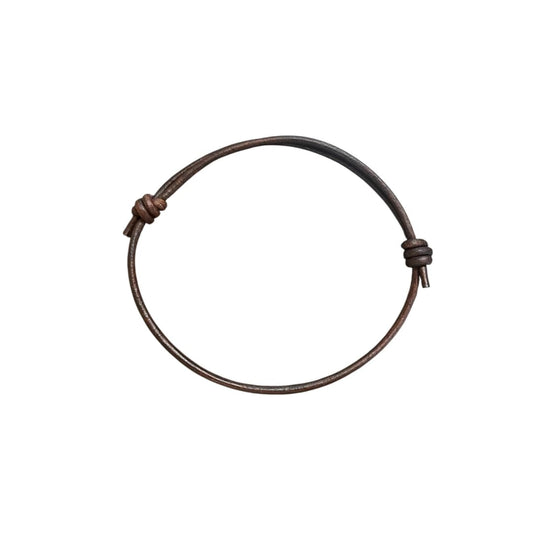 2 mm Men Genuine Leather Bracelet - Handmade Adjustable Cuff, Mens Minimalism Leather Wrap Wristband, Simple Accessories, Premium Leather, Women Gift To Boyfriend, Pulsera Hombre (Antique Brown)