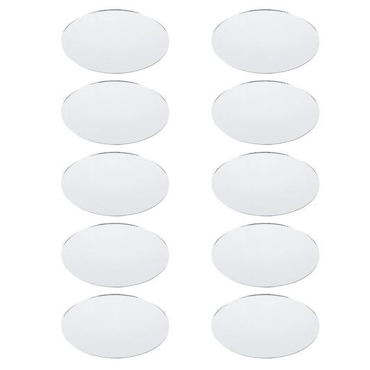 NOLITOY 10Pcs Mini Oval Lens Mirror, Decorative Crafts Glass Mosaic Tile Pieces for DIY Craft Projects Home Decor