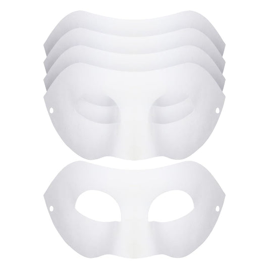 UUYYEO 10 Pcs White Half Face Paper Masks - Masquerade Craft Masks - Paintable & Decorate - Kids & Adults