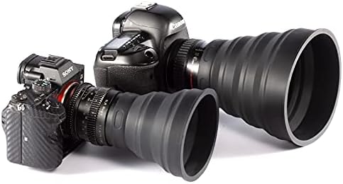 TONHOKJ 53mm-72mm Universal Silicone Lens Hood, Anti-Reflective Foldable Window Photography Hood for DSLR & Mirrorless