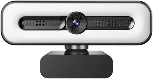 BKELHS 4K 1080P 73FOV, UHD Ring Light Webcam for PC, Web Camera with Dual AI Noise-Cancelling Mics, Auto Light