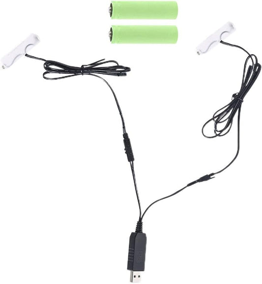 Cherjoury Eliminator,2In1 1-4 Pieces1.5V 3V Battery Aa Battery -Eliminator USB Power Supply Replace Aa Batteries