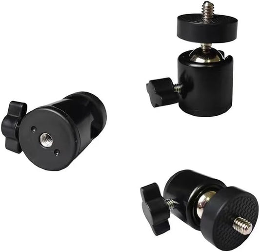 ThtRht 3 Pack 1/4'' 360 Mini Ball Head Screw Swivel Tripod Head Mount Degree Rotating Base Adapter Ballhead for Camera