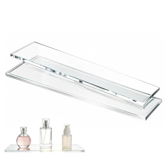 Yunguzi 2 PCS 13 Inch Acrylic Medicine Cabinet Shelves – Clear Replacement Cabinet Shelf for Bathroom, Kitchen, Living Room, Wall-Mounted & Hanging Cabinets