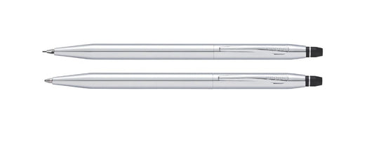 Cross Click Refillable Pen & Pencil Gift Set Presented in a Everyday Gift Box - Medium Point, Black Ink, Chrome