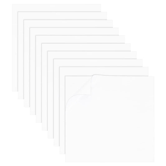 BENECREAT 10 Sheet 12x12inch Double Sided Adhesive Foam Sheets, 1mm Thick White Craft Adhesive Tape Sheet for Scrapbooking Crafting