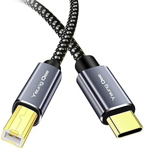 Yeung Qee 25 2.0 (25FT/8M) USB C Printer Cable ft, USB Type C to USB Type B Printer Scanner Cable Cord Compatible