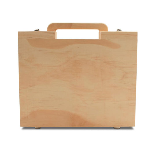 Woodpeckers Wood Suitcase 8-1/8 x 10 inch, Pack of 1 Unfinished Wooden Boxes for Crafts, Travel Friendly Memory Boxes for Keepsakes