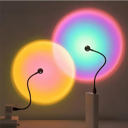2Pcs Led Sunset Projection Lamp USB Night Light for Home Party and Bedroom Sunset Lamp Projector for Romantic Atmosphere Relaxation