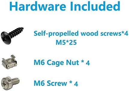 JINGCHENGMEI 1U 19 Inch (1U90) Steel Vertical Wall Mount Rack and Horizontal Under Desk PC Mount Bracket for Network