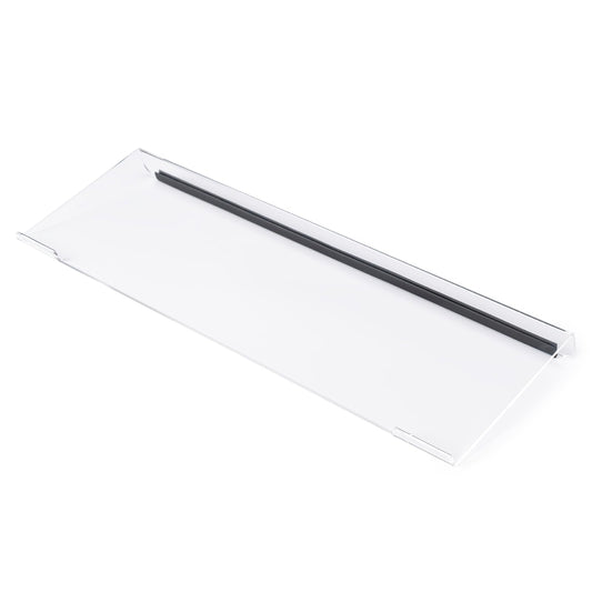 BOOMIBOO Clear Acrylic Tilted Computer Keyboard Holder for Ergonomic Typing, Keyboard Stand with Silicone Anti-Slip Strip, 17 x 5.7 Inch Keyboard Tray for Office Desk, Home, School