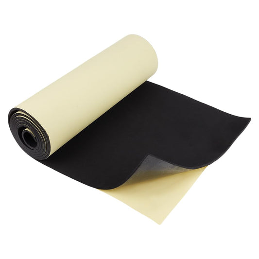 BENECREAT 78.7x15.7inch Adhesive EVA Foam Roll, 5mm Black Adhesive EVA Foam Sheets Cosplay Foam Crafts for Halloween Art Supplies Paper Scrapbooking