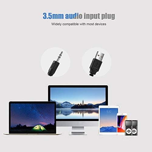 Bewinner 3.5mm MP3 MP4, USB Wired Soundbar, Stereo Soundbar Music Player Bass Surround Sound Box for Desktop Laptop TV