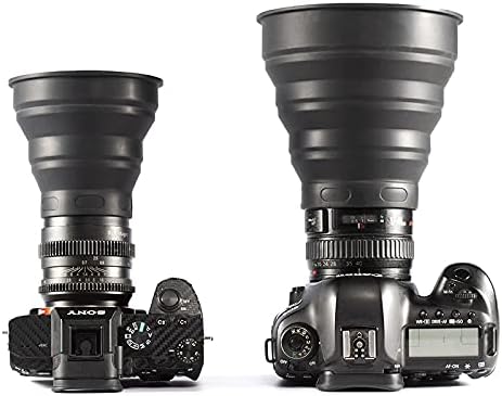 TONHOKJ (72mm-112mm) Universal Silicone Lens Hood, Anti-Reflective Foldable Window Photography Hood for DSLR