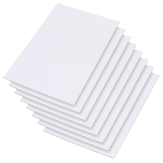 AHANDMAKER 8Pcs Expanded PVC Plastic Sheets, 11.81x7.85 Inch Rigid White PVC Foam Sheet, 3mm Thick Craft Foam Paper, PVC Board Sheets for Crafts and Arts, Presentations, Signboards, Outdoors Use