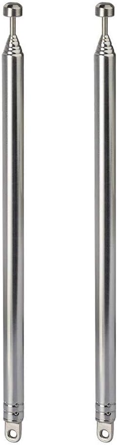 BINGFU 7 74cm (2-Pack) Sections Telescopic AM FM Antenna Portable Radio Antenna Replacement Compatible with Indoor