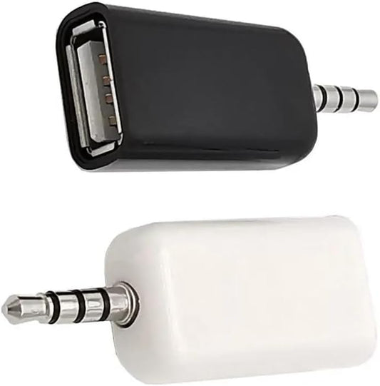 ThtRht 2 Pack 3.5mm MP3 ThrtRht AUX to Audio Adapter - USB A Female to Male Converter for USB Flash Drive, U-Disk, Car