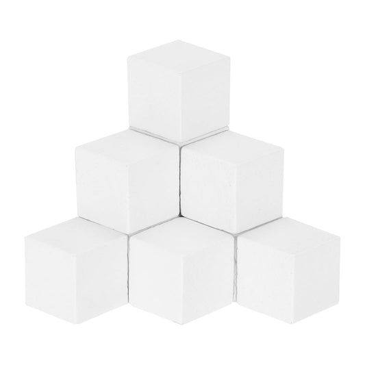 MECCANIXITY Crafts Wooden Cube 100 Pcs 2cm Square White Natural Solid Wood Crafts Blocks for DIY Projects, Puzzle Making, Letters, and Stamps for Home Decoration