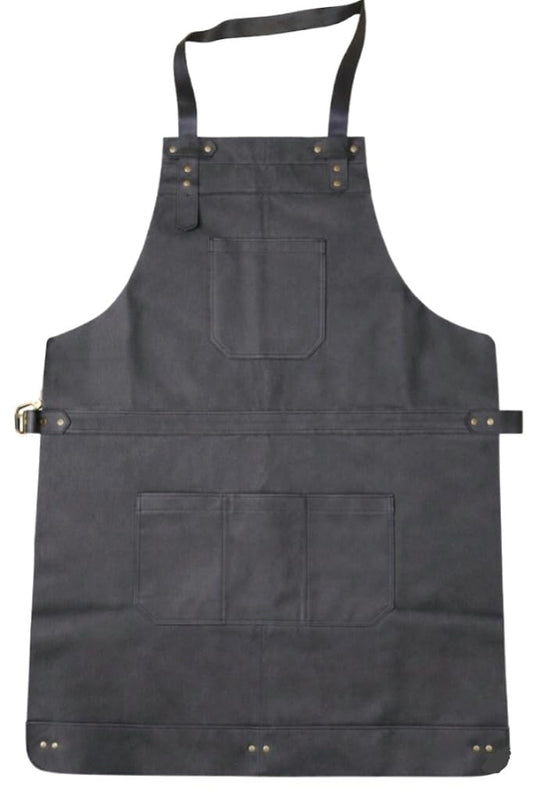 HEAVEN HUSH Genuine Leather Apron for Men & Women, Adjustable Straps & Tool Pockets Premium BBQ Cooking Blacksmith Shop Welding Woodworking Bartender Work Aprons (Black,4 Pocket)