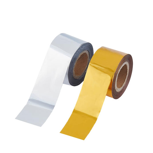 SUPERFINDINGS 2 Colors 60m/Roll Hot Foil Transfer Roll Hot Foil Stamping Paper 3cm Width Metallic Heat Transfer Foil Papers for Foil Quill/Heat Foil Pen Craft Scrapbooking Card Making